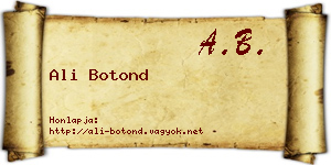 Ali Botond névjegykártya