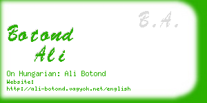 botond ali business card